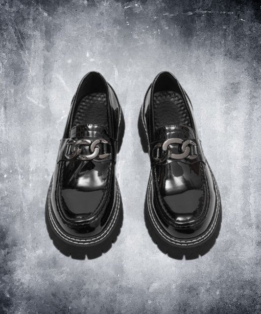 chunky chain enamel finish shoes EN3028
