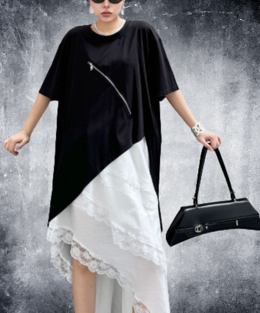 Irregular design mid-length t-shirt EN2987