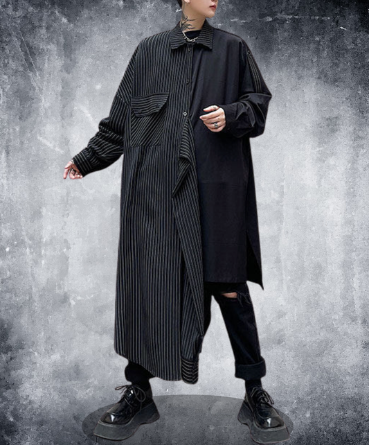 fake two-piece asymmetrical long shirt EN2762