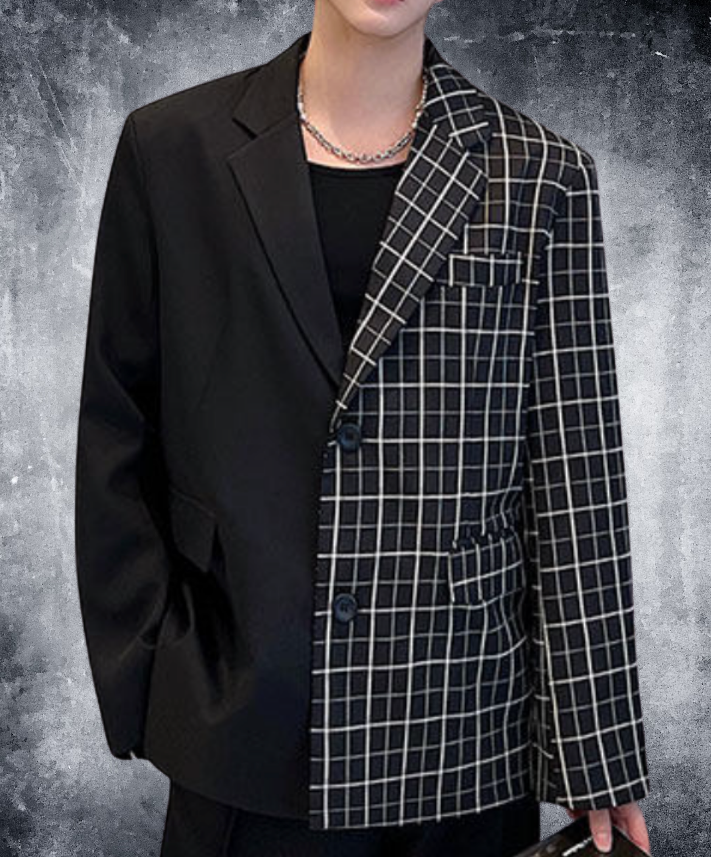 korean style oversized patchwork jacket EN2669