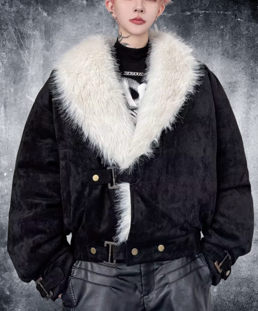 fleece-lined faux fur jacket EN2586