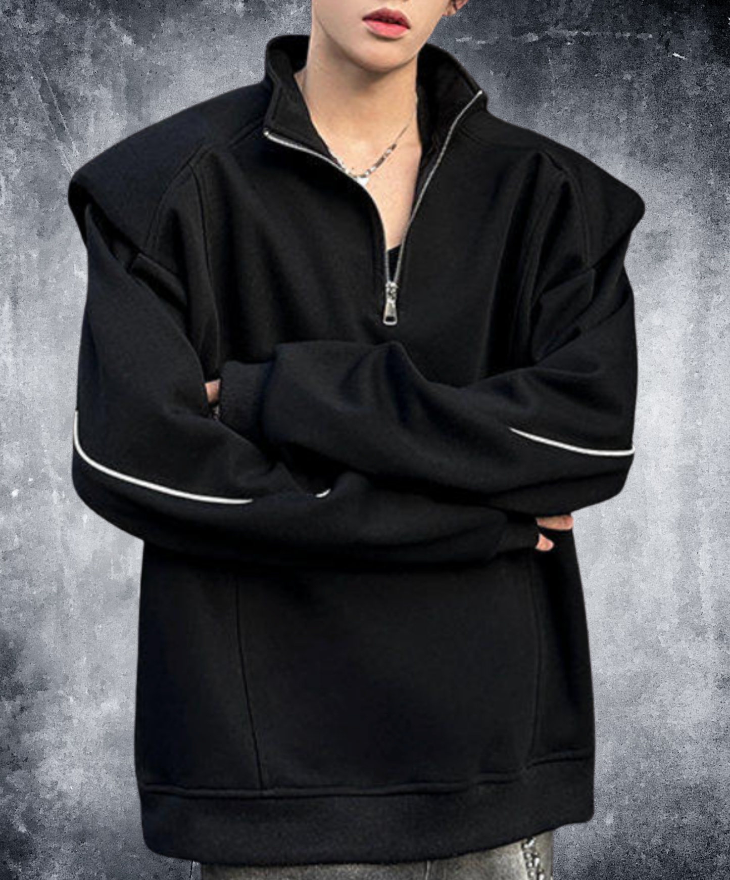 turtleneck zipper and fleece lining sweatshirt EN2683