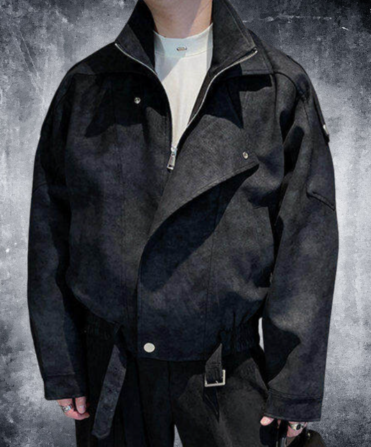 faux two-piece stand collar jacket EN2665