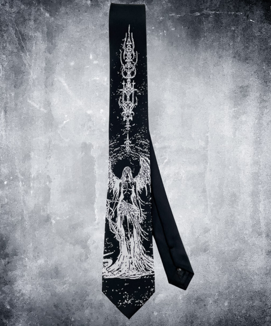 hell goddess motif punk rock necktie EN1714
