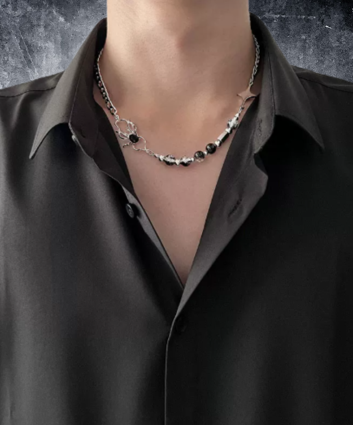 spider-motif combination chain necklace EN3194
