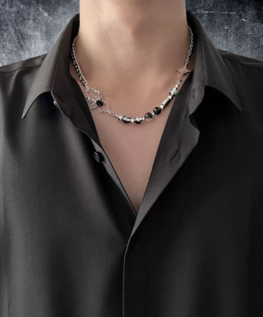 spider-motif combination chain necklace EN3194