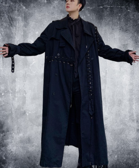 dark double-breasted trench coat EN2506
