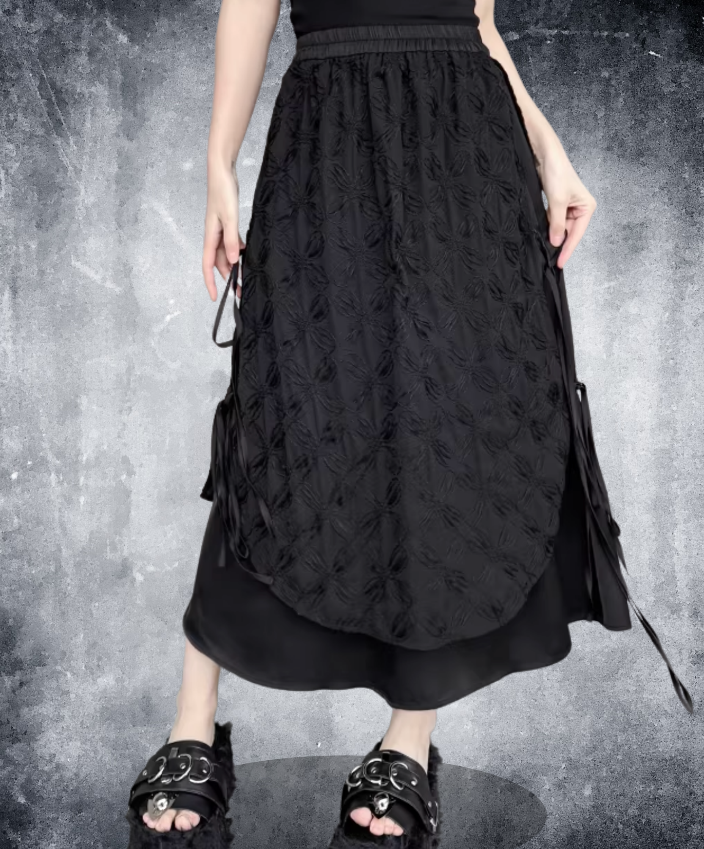 dark fake two-piece irregular style skirt EN2807