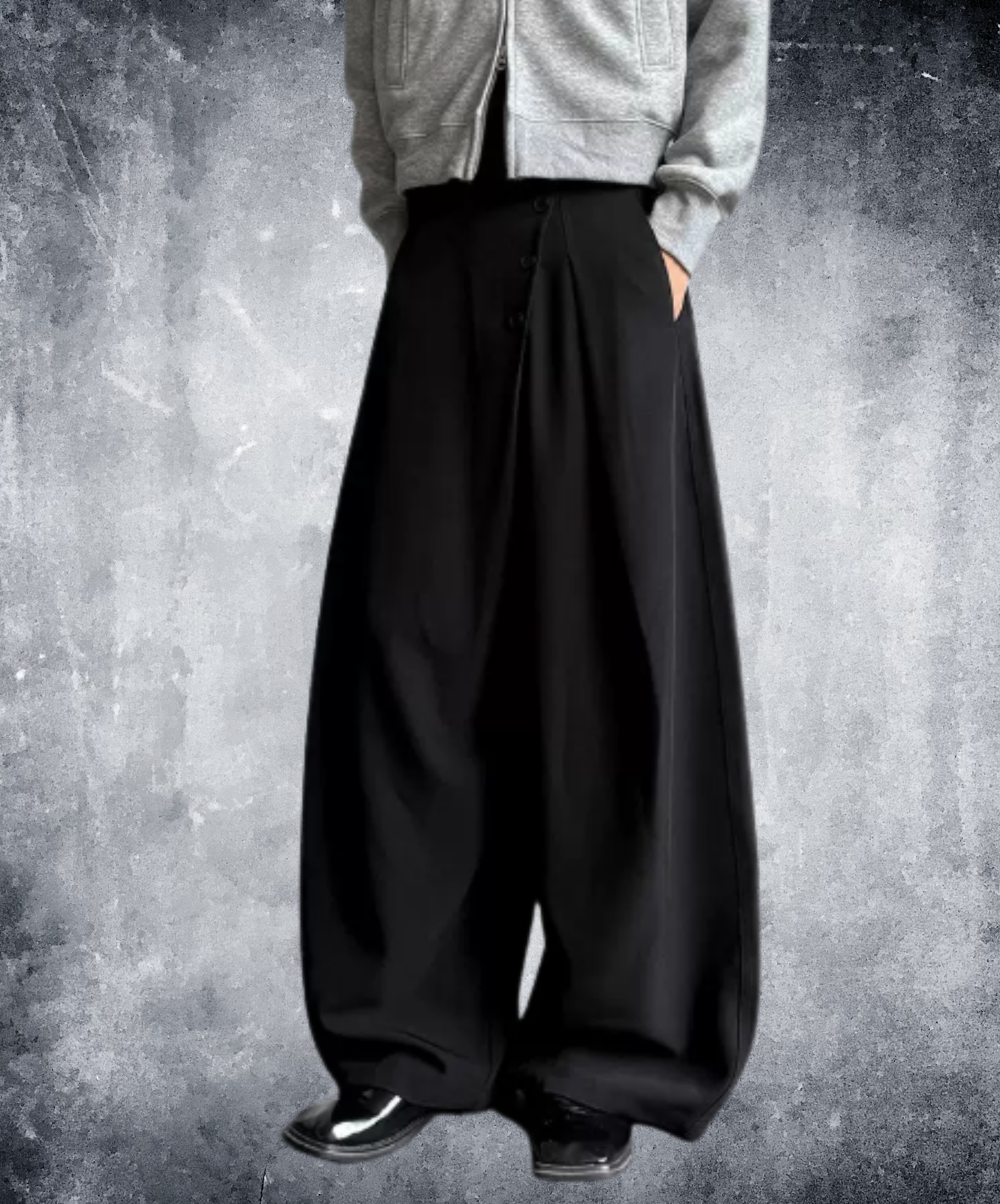 button-down design wide pants EN3065