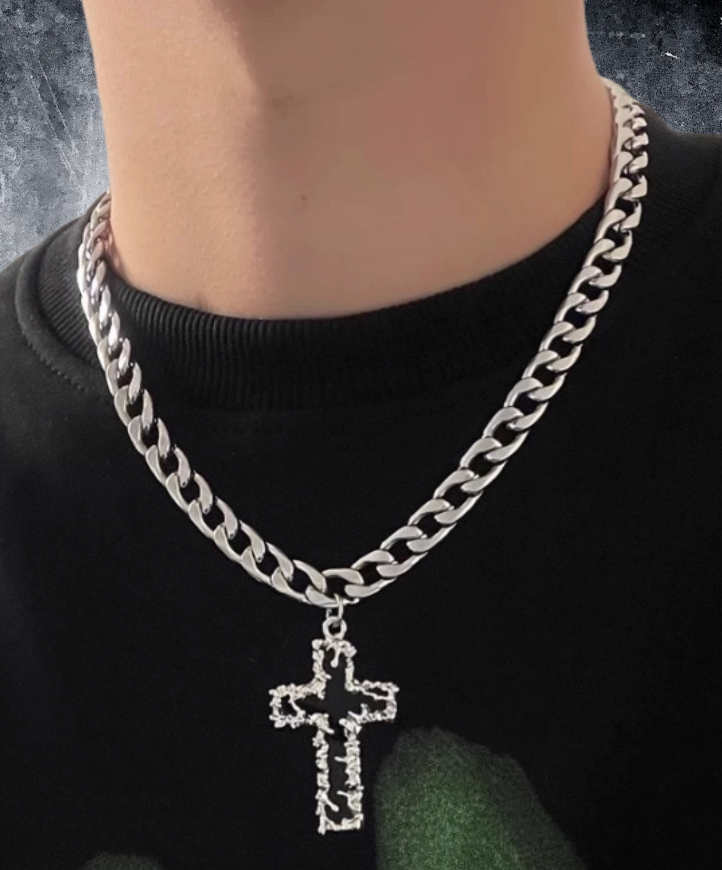 retro black cross pendant necklace EN2598