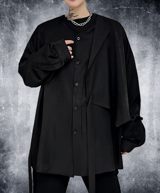 dark asymmetrical front shirt EN2763