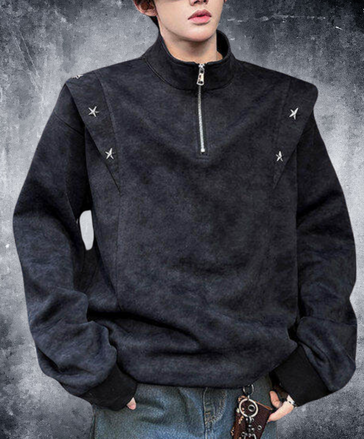 retro tie-dye half zip sweatshirt EN2653