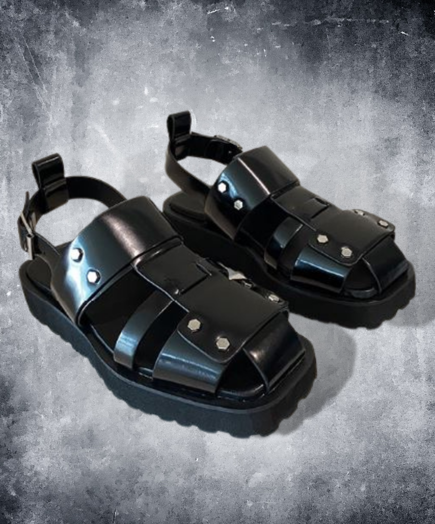 dark rivet platform sandals EN937