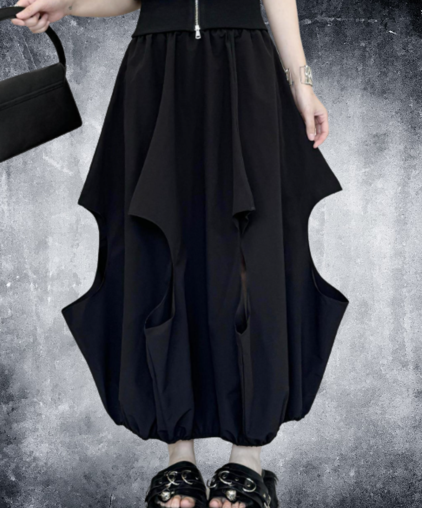 dark Irregular cutout tulip design skirt EN3078