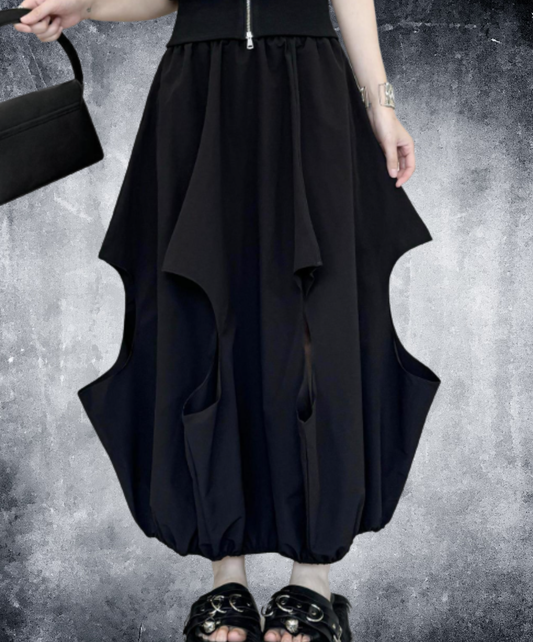 dark Irregular cutout tulip design skirt EN3078