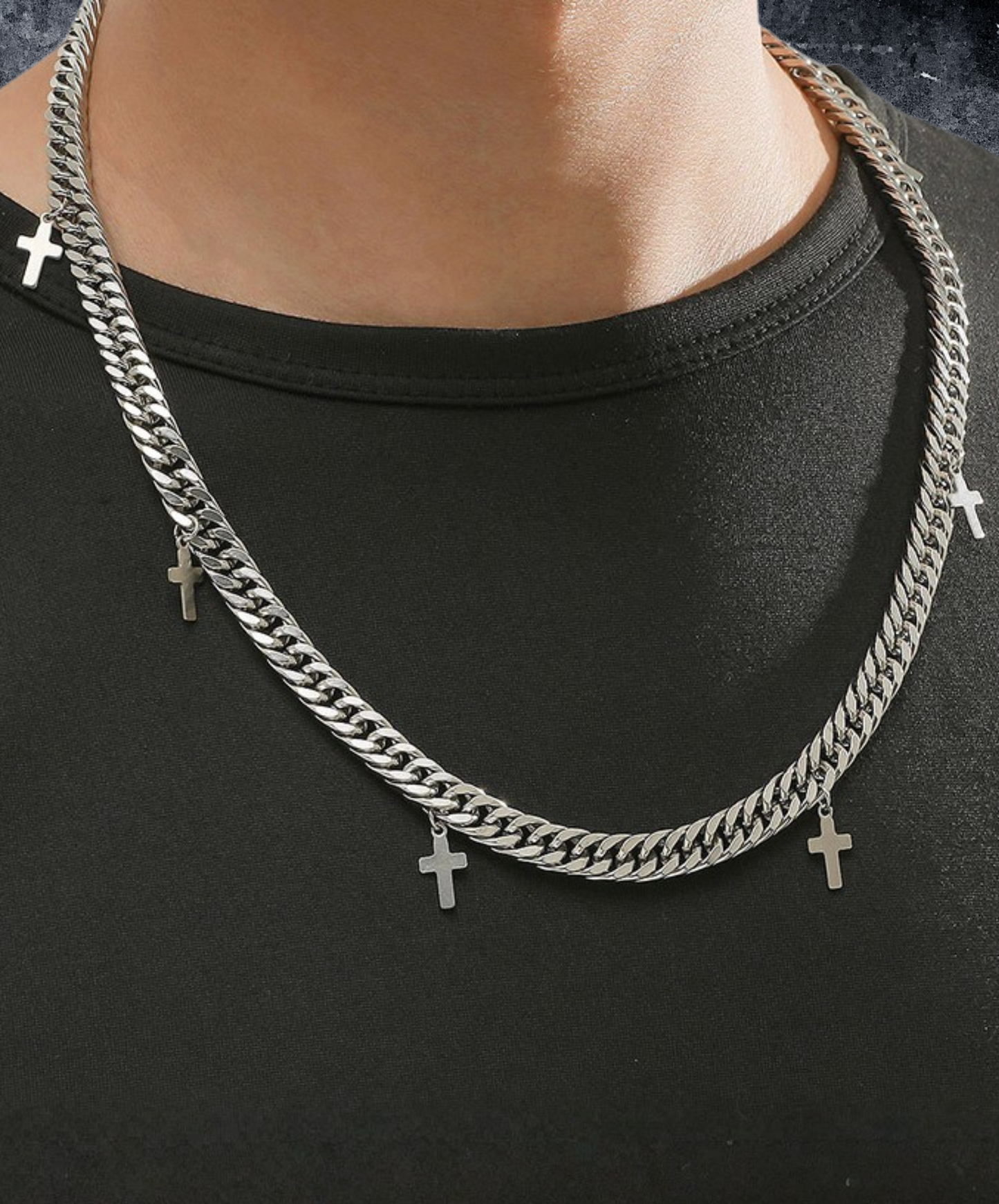 thick chain cross necklace EN2512