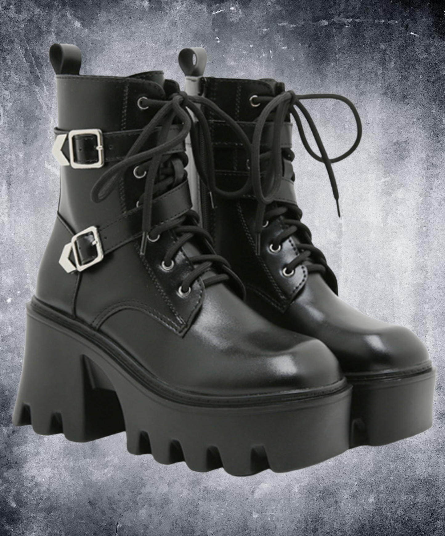 wave-shaped sole double belt boots EN2610