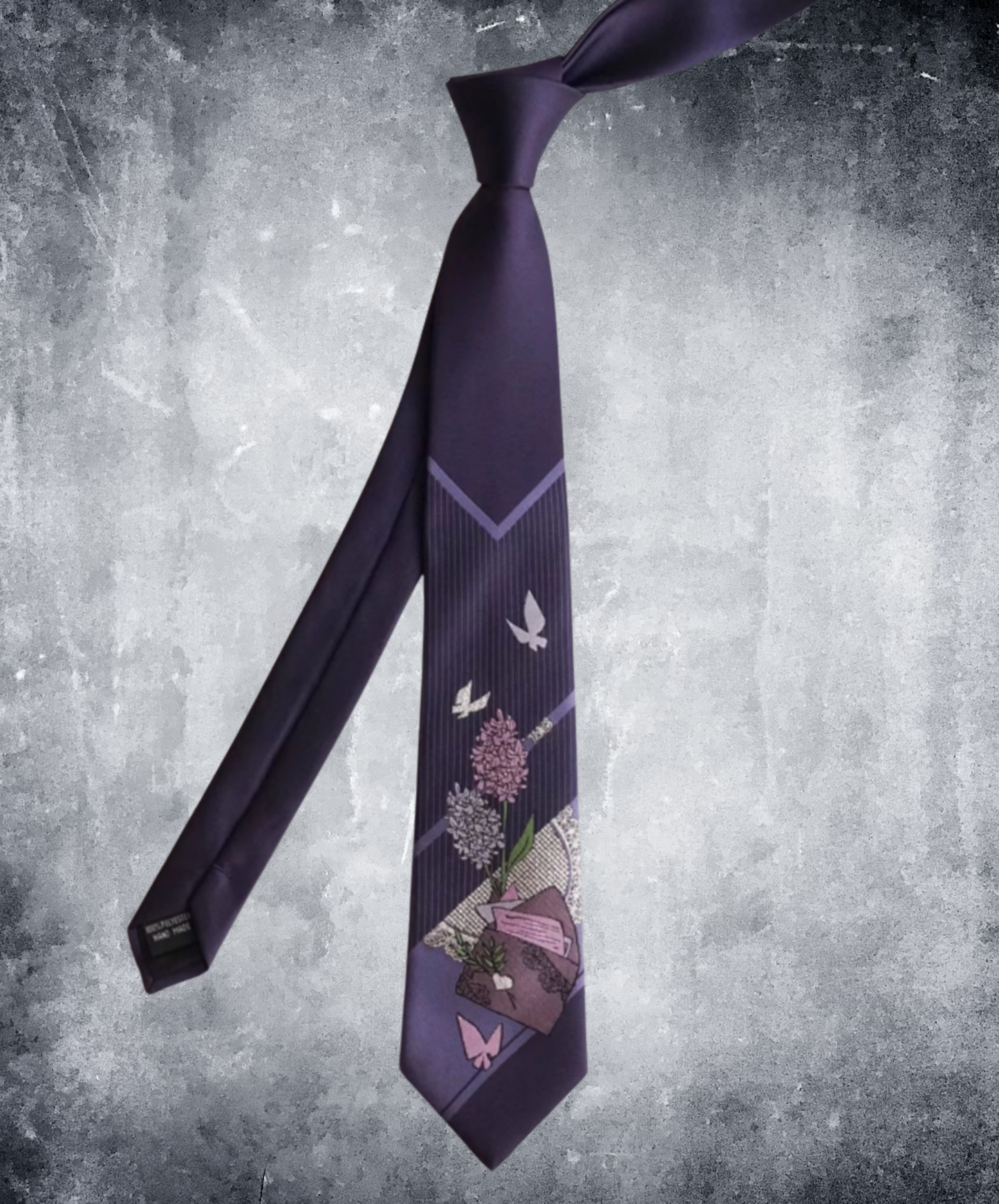 dark lavender letter necktie EN2676