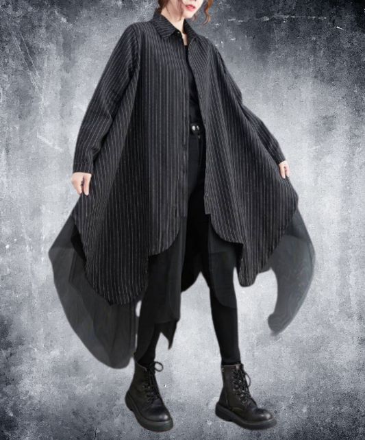 scalloped tulle long shirt EN3097