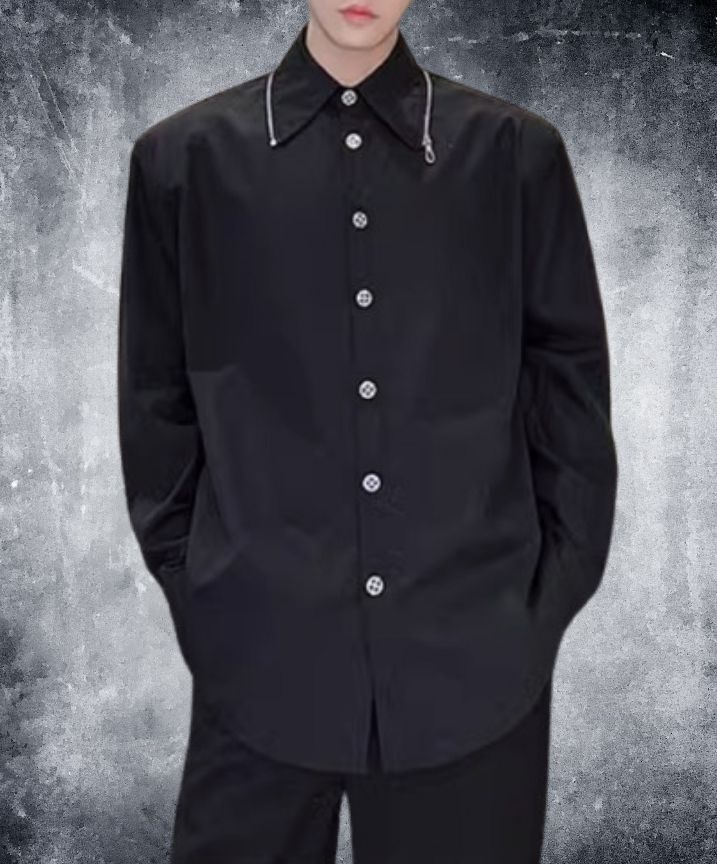 collar zip shirt EN1856