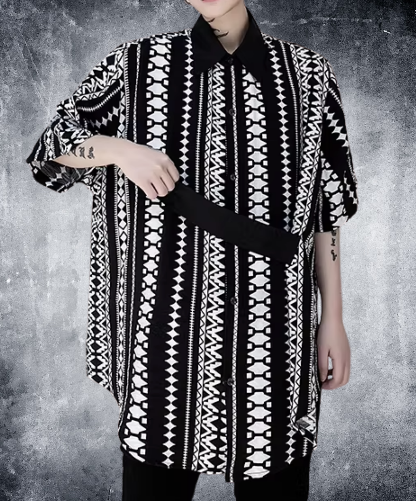 ethnic-like patterns stripe shirt EN2815