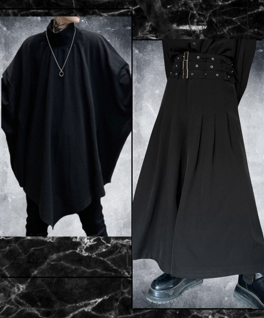 【style90】dark mode outfit set EN2710（sweatshirt + pants set）