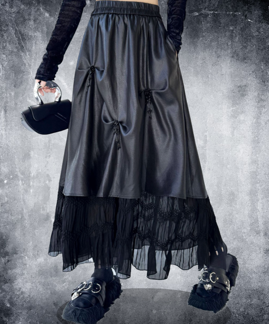 dark patchwork midi skirt EN2720