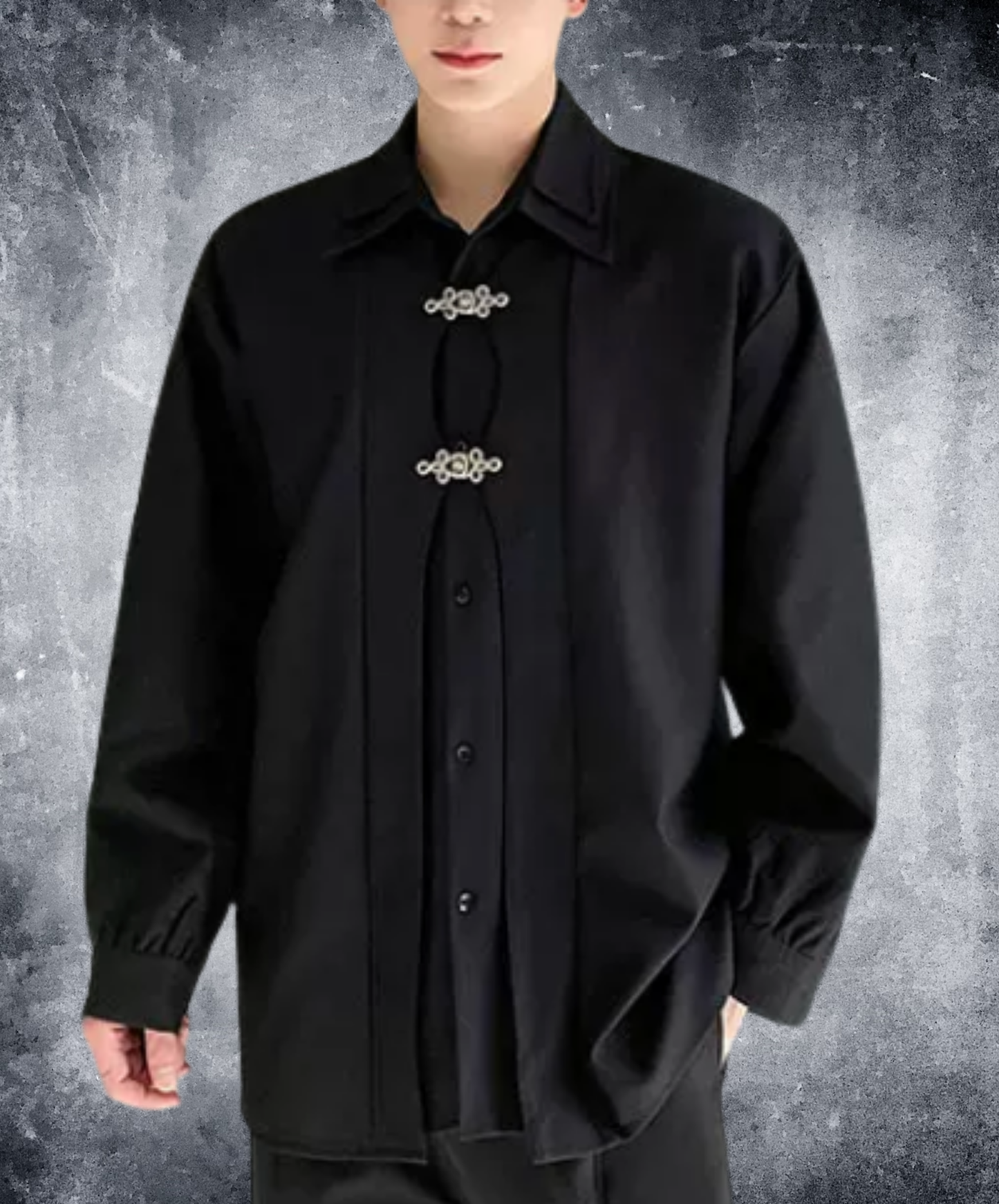 chinese-style button double collar shirt EN2849