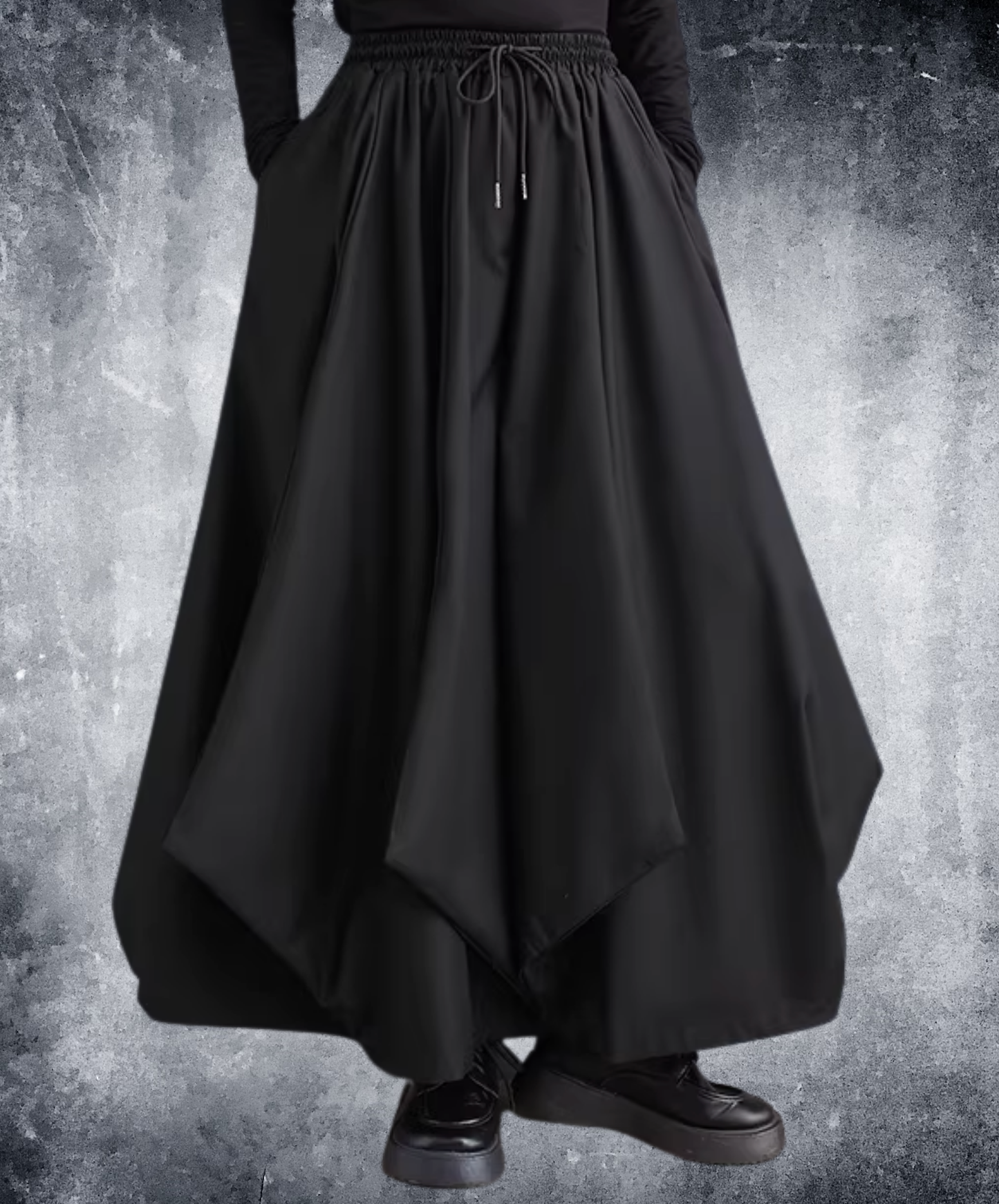 dark lantern drape wide pants EN2834