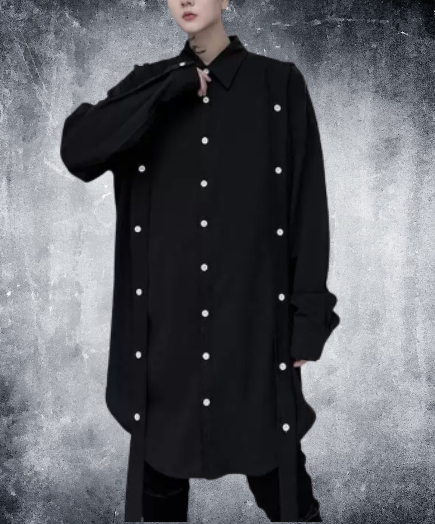 long belt with button detail long shirt EN3107