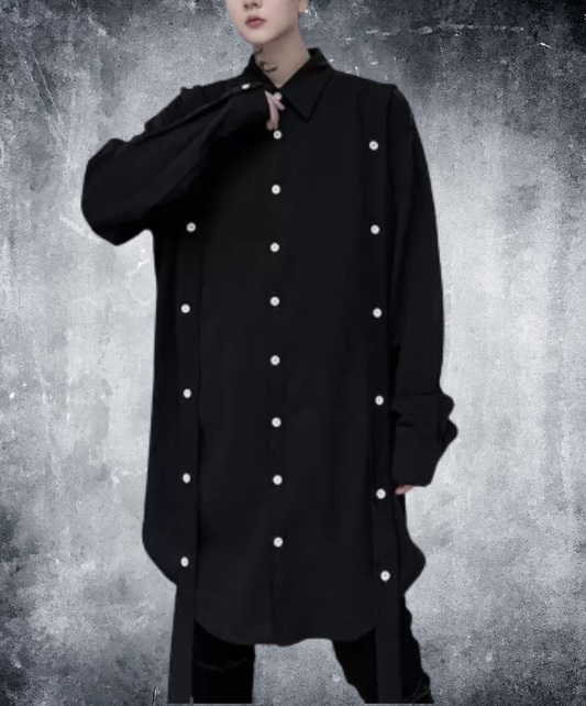 long belt with button detail long shirt EN3107