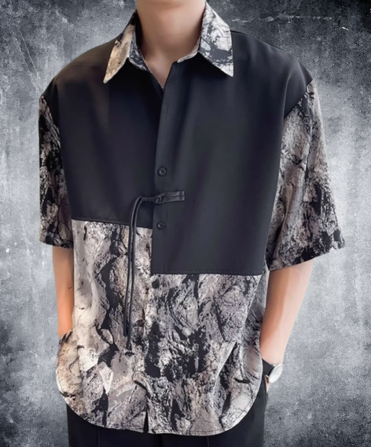 color block asymmetrical shirt EN2811