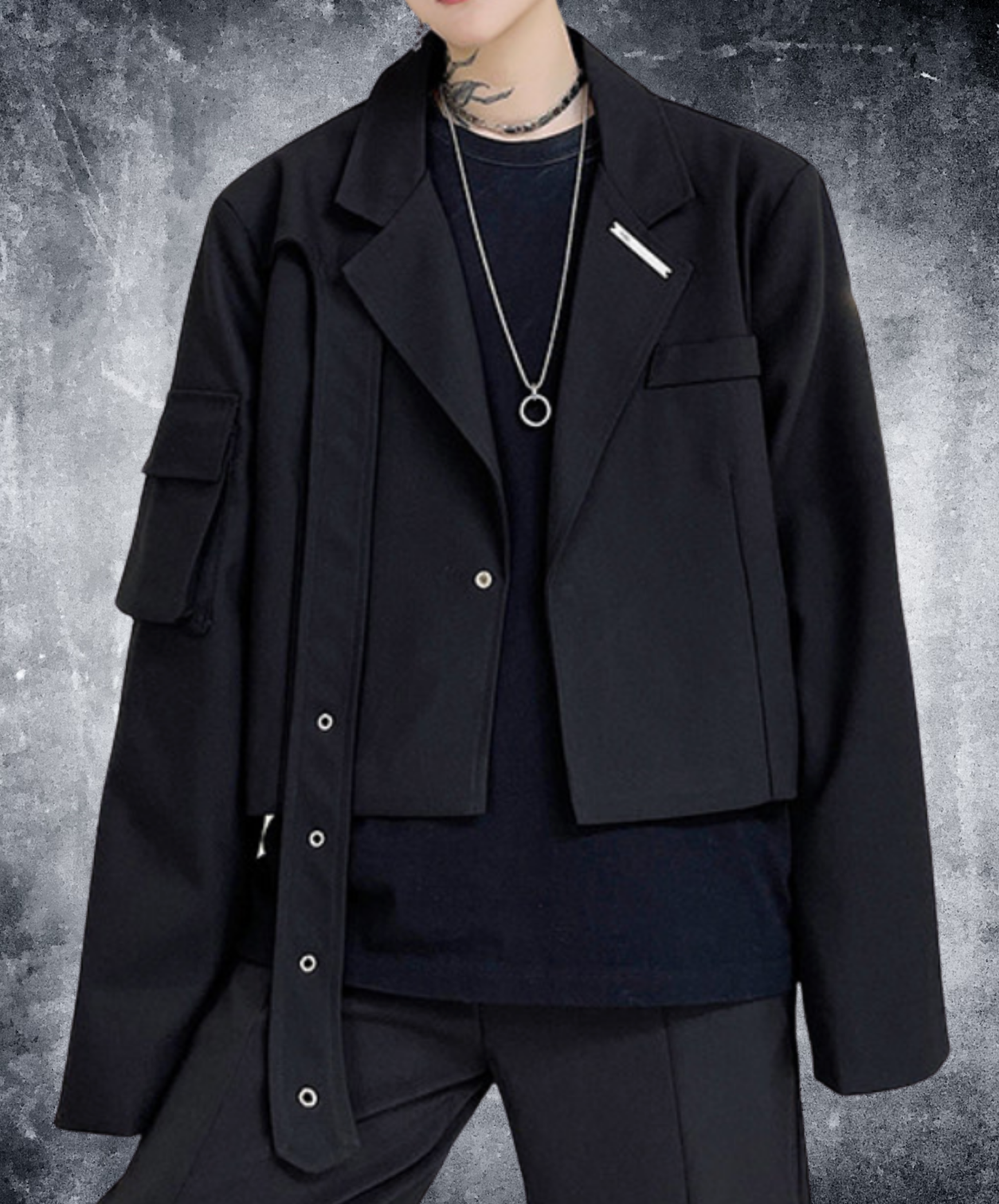 dark short blazer style jacket EN2672