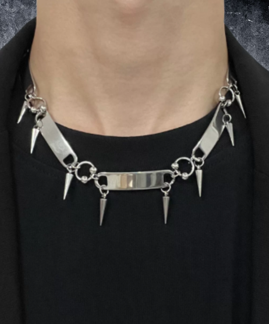 plate-connect spike necklace EN3268