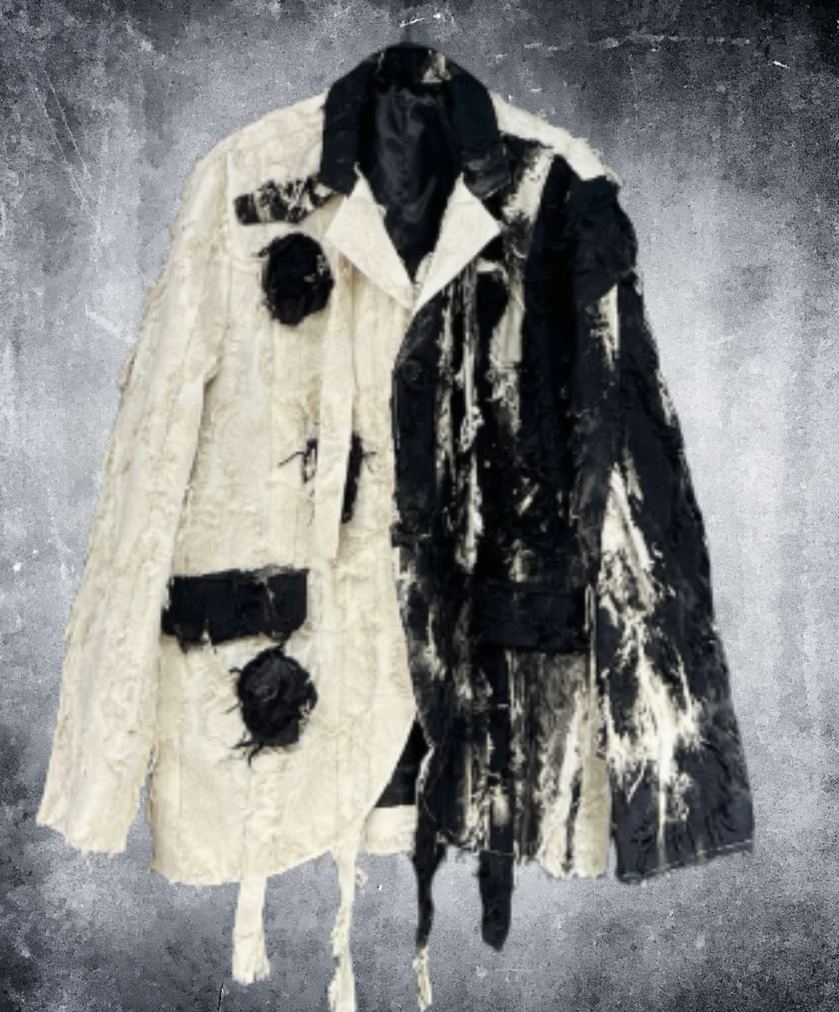 asymmetrical frayed finish jacket EN3220