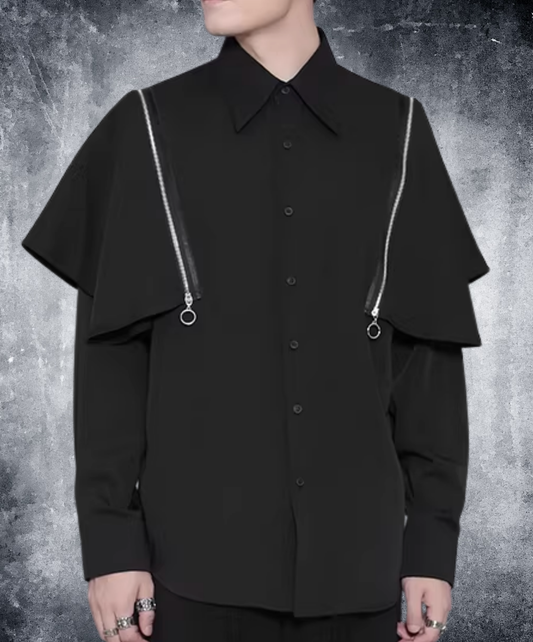 dark detachable zippered two-piece shirt EN2830