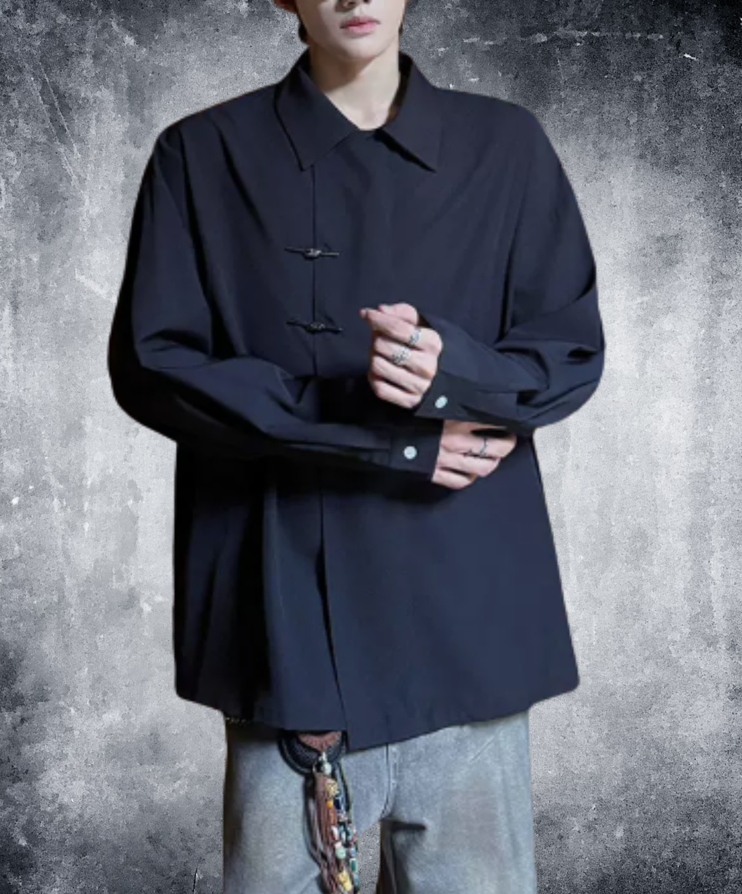 retro chinese-style metal button shirt EN3127