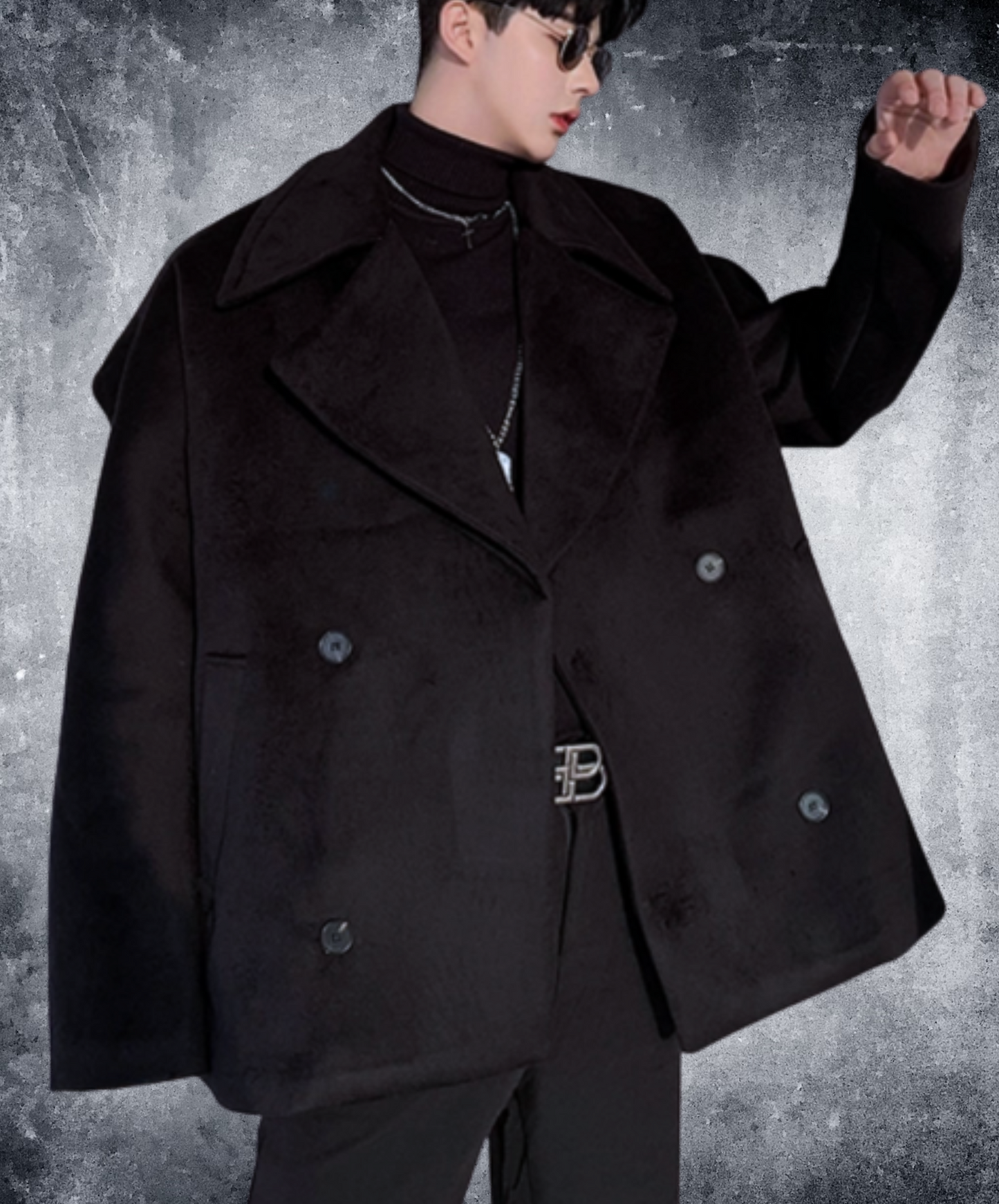 dark double-breasted with lapels jacket EN2528