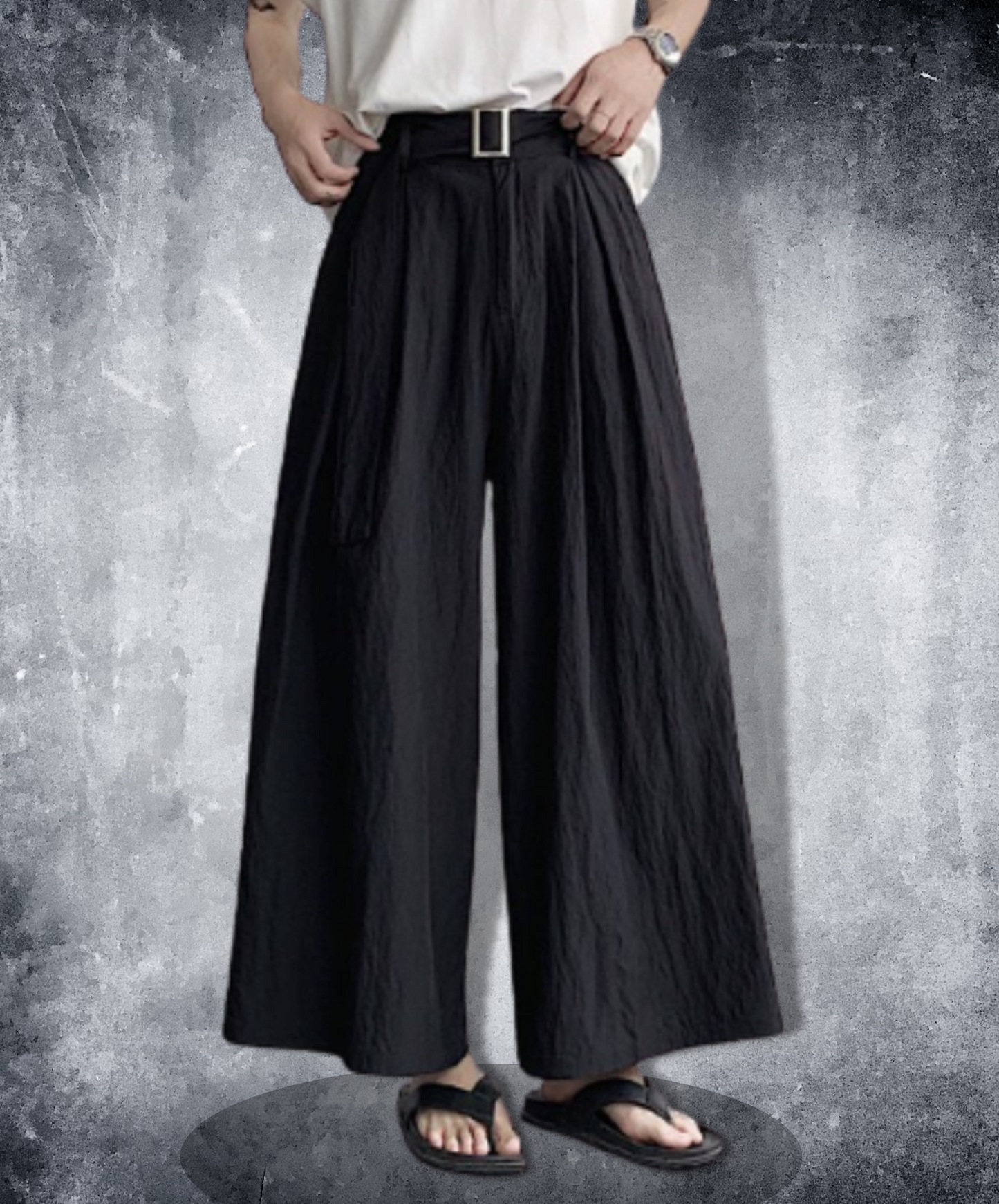 dark wide leg hakama pants EN1041