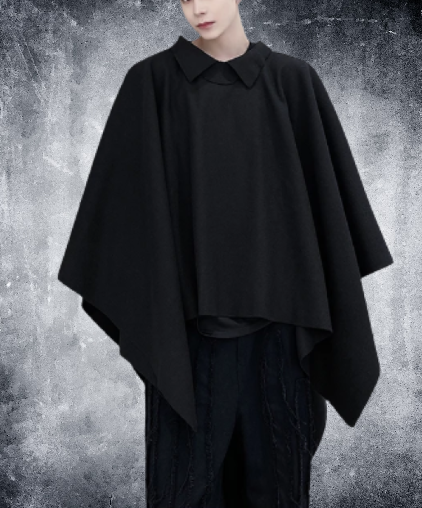 dark long bat cape shirt EN3021