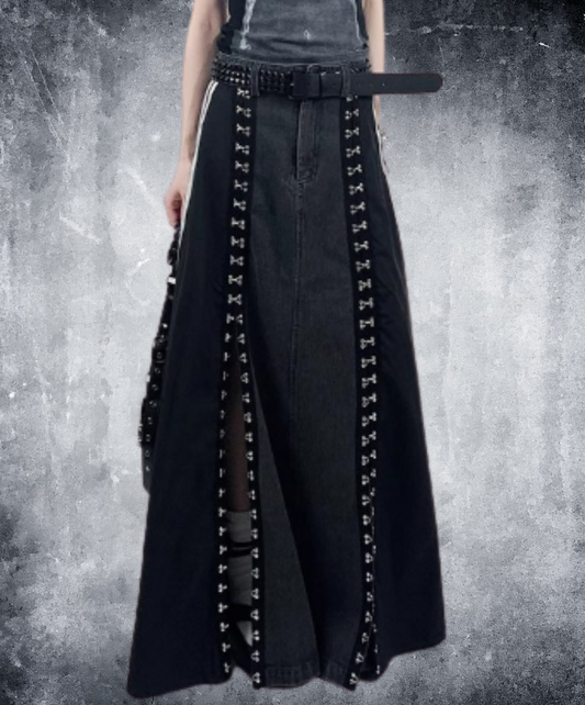 hook slit design long skirt EN2944