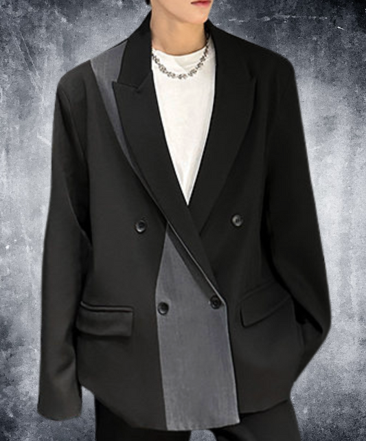 color block double breasted jacket EN2537