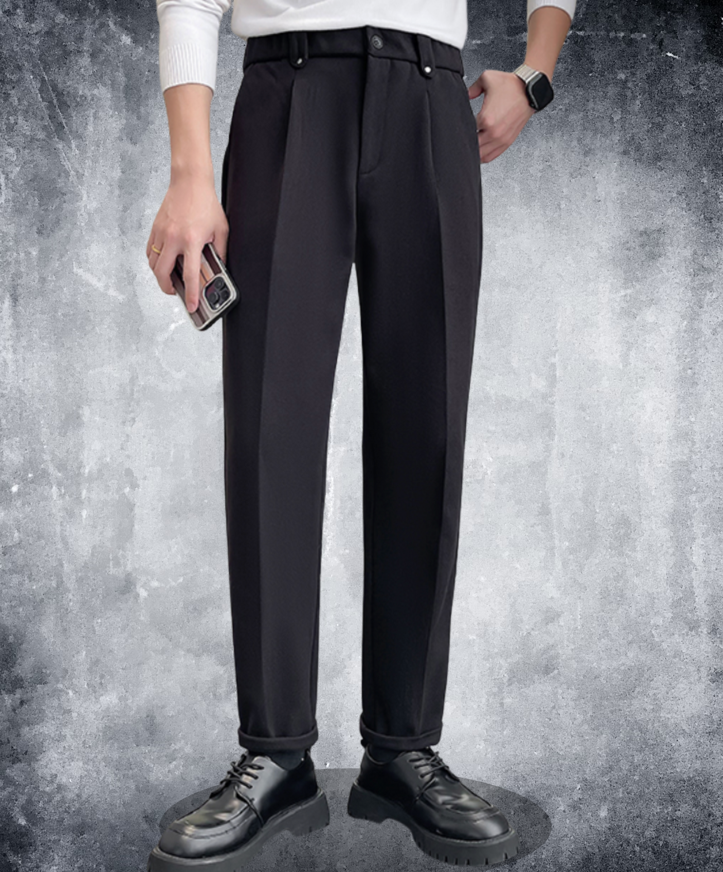 fleece-lined elastic waist pants EN2545