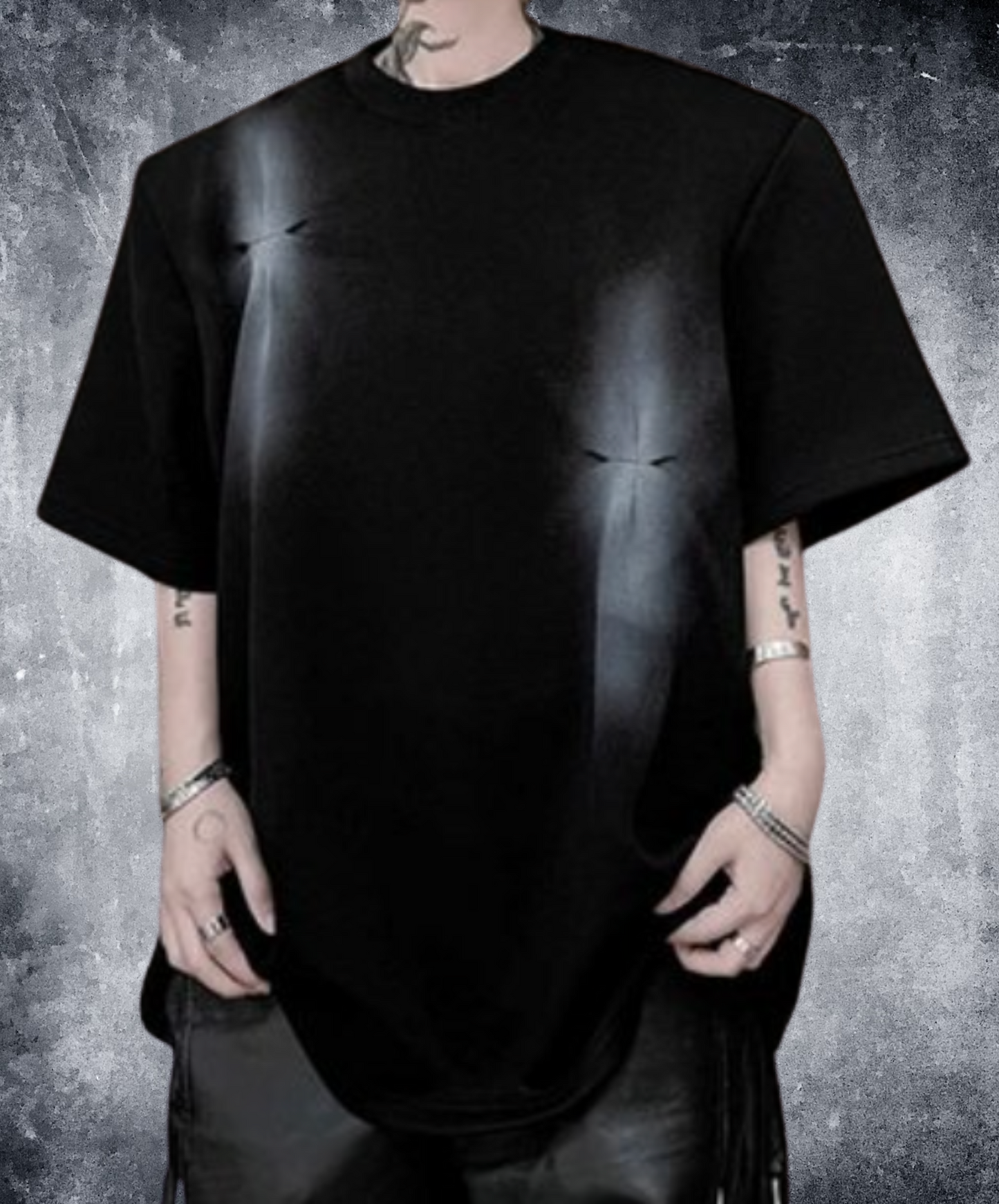 dark space-themed spray pattern t-shirt EN2097