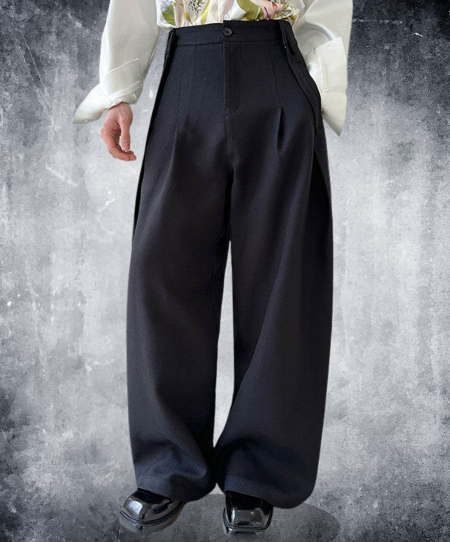 mid-high waist simple wide pants EN2711