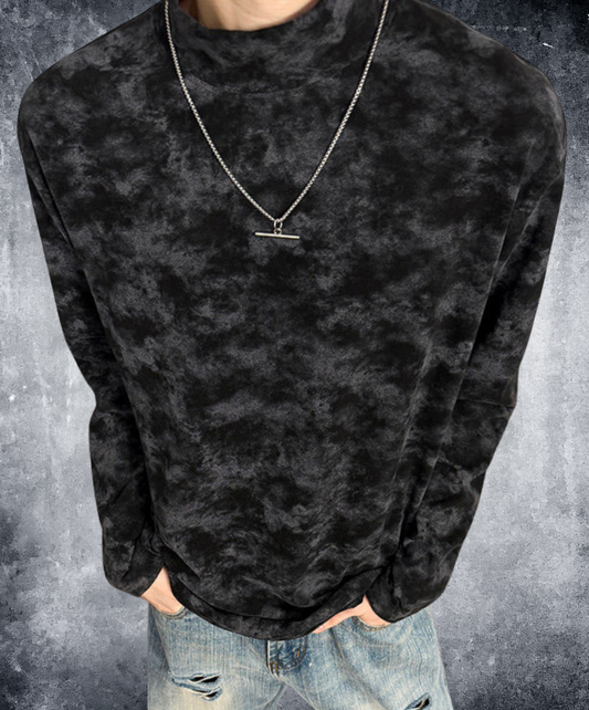 stand collar tie-dye t-shirt EN2557