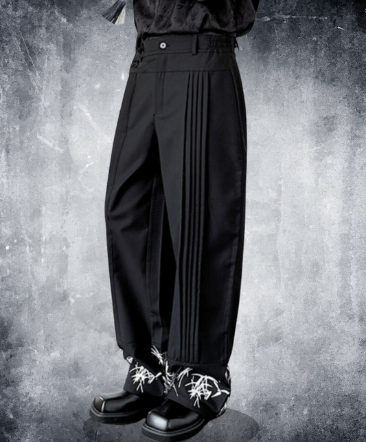 center press pleat design bamboo pants EN1632