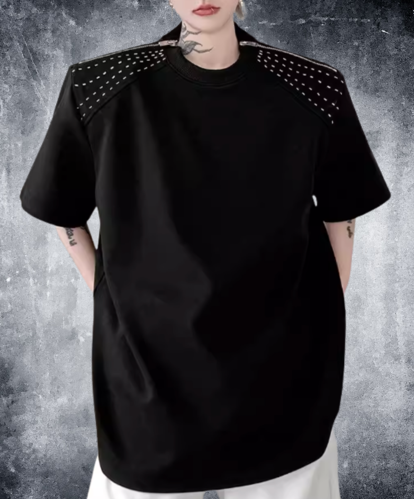 zippered sleeves t-shirt EN2825