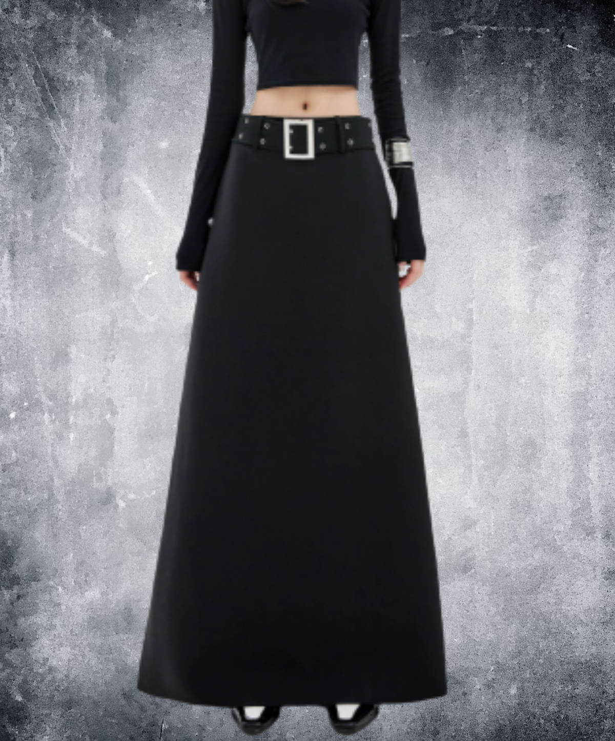 waist-defining grommet belt skirt EN3147