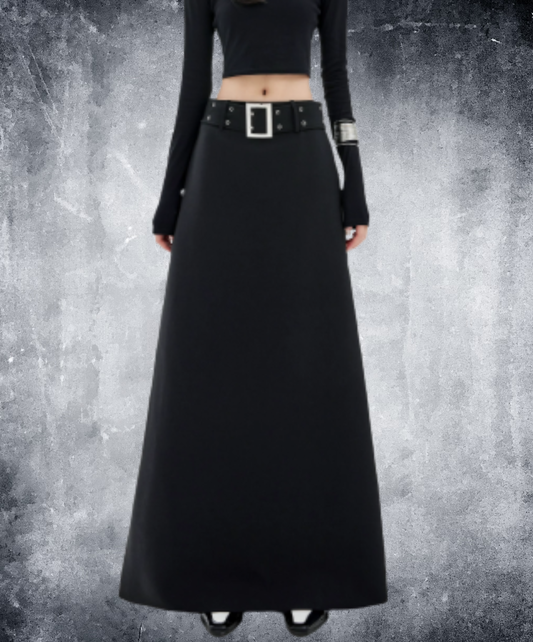 waist-defining grommet belt skirt EN3147